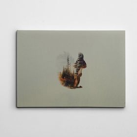 Dekolata Sincap ve Ağaçlar 30x40 cm Kanvas Tablo