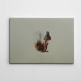 Dekolata Sincap ve Ağaçlar 70x100 cm Kanvas Tablo