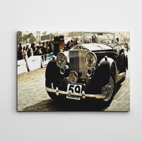 Dekolata Siyah Araba Retro 35x50 cm Kanvas Tablo