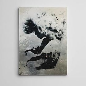 Dekolata Siyah Beyaz Mini 85x120 cm Kanvas Tablo