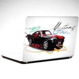 Dekolata Siyah Mustang 40.5x27 cm Laptop Sticker