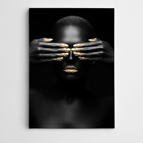 Dekolata Siyahi Kadın 60x85 cm Kanvas Tablo