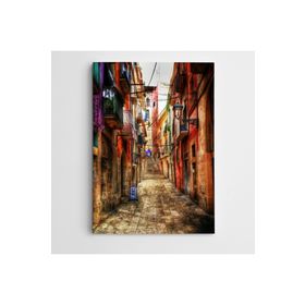 Dekolata Sokak Manzara Modern Sanat 60x85 cm Kanvas Tablo