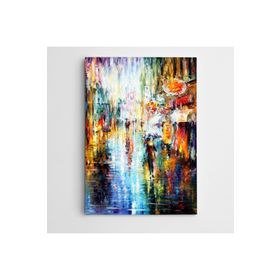 Dekolata Sokakta Yağmur Modern Sanat 40x60 cm Kanvas Tablo
