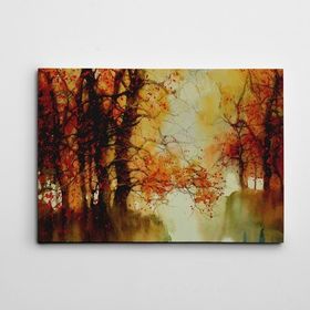 Dekolata Sonbahar Suluboya 30x40 cm Kanvas Tablo