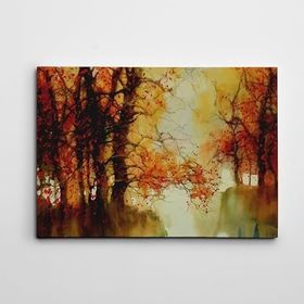 Dekolata Sonbahar Suluboya 60x85 cm Kanvas Tablo
