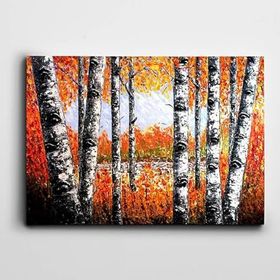 Dekolata Sonbahar ve Ağaçlar 25x35 cm Kanvas Tablo