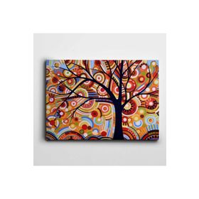 Dekolata Soyut Ağaç Dallar Daireler 100x140 cm Kanvas Tablo
