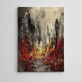 Dekolata Soyut Şehir 35x50 cm Kanvas Tablo