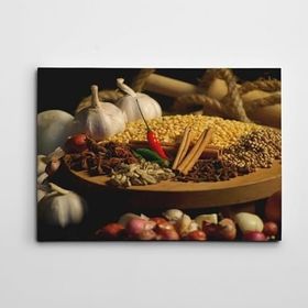 Dekolata Tahillar ve Sebzeler 50x70 cm Kanvas Tablo