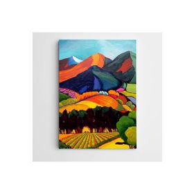 Dekolata Tarla ve Dağlar Modern Sanat 50x70 cm Kanvas Tablo