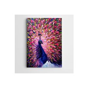 Dekolata Tavus Kuşu Pembe Tonlar 50x70 cm Kanvas Tablo