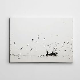 Dekolata Tekne ve Balıkçılar 140x200 cm Kanvas Tablo