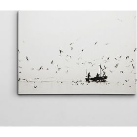 Dekolata Tekne ve Balıkçılar 40x60 cm Kanvas Tablo