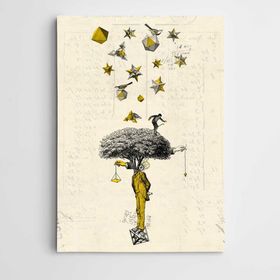 Dekolata Terazi ve Ağaç Modern Sanat 70x100 cm Kanvas Tablo