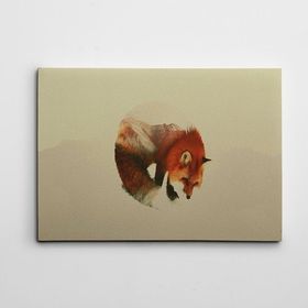 Dekolata Tilki ve Dağ 30x40 cm Kanvas Tablo