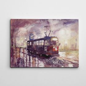 Dekolata Tramvay 35x50 cm Kanvas Tablo