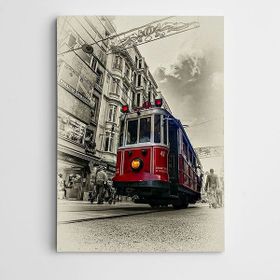 Dekolata Tren Ve İnsanlar 20x30 cm Kanvas Tablo