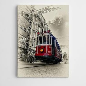 Dekolata Tren Ve İnsanlar 85x120 cm Kanvas Tablo