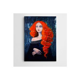 Dekolata Turuncu Saçlar Modern Sanat 100x140 cm Kanvas Tablo