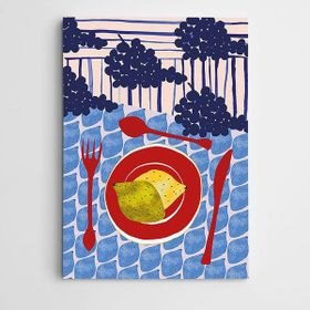 Dekolata Üzümler Ve Tabak 35x50 cm Kanvas Tablo