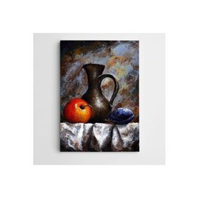 Dekolata Vazo Elma Ve Erik 30x40 cm Kanvas Tablo
