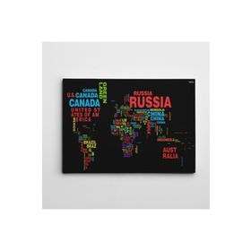 Dekolata VK4270-4134 Ülkeler Dünya Haritası 100x140 cm Kanvas Tablo