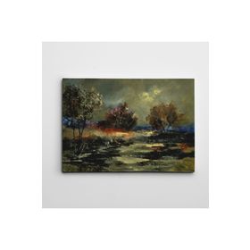 Dekolata VK4518-6317 Gece Ve Ağaçlar 100x140 cm Kanvas Tablo