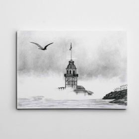 Dekolata VK4787-9026 Kız Kulesi Ve Martı 100x140 cm Kanvas Tablo