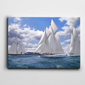Dekolata Yelkenler Ve Deniz 20x30 cm Kanvas Tablo