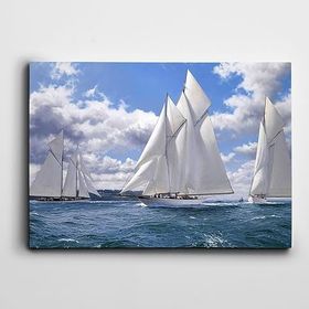 Dekolata Yelkenler Ve Deniz 40x60 cm Kanvas Tablo