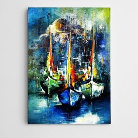 Dekolata Yelkenliler ve Cami 35x50 cm Kanvas Tablo