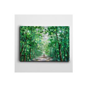 Dekolata Yeşil Ağaçlar Yağlıboya Reprodüksiyon 85x120 cm Kanvas Tablo