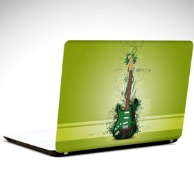 Dekolata Yeşil Gitar 34x24 cm Laptop Sticker