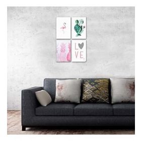 Dekolia By Foresta Concept DKH105 Lazer Kesimli 4 lü 15x23 cm Mdf Tablo
