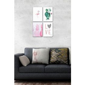 Dekolia By Foresta Concept DKH105 Lazer Kesimli 4 lü 15x23 cm Mdf Tablo