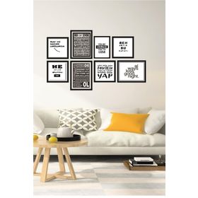 Dekolia DKO0122 Çerçeve Görünümlü 8'li Mdf Tablo