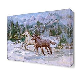 Dekor Sevgisi Atlar 90x60 cm Yağlı Boya Tablo