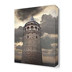 Dekor Sevgisi Bulutlar ve Galata Kulesi 60x40 cm Tablo