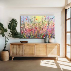 Dekor Sevgisi Çiçek Tarlası 75x50 cm Kanvas Tablo