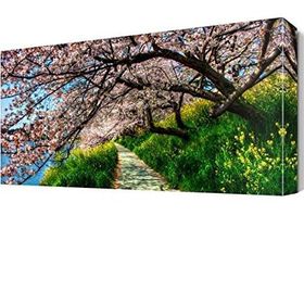Dekor Sevgisi İlkbahar Ağaç Manzarası 105x70 cm Kanvas Tablo