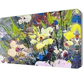 Dekor Sevgisi Renkli Çiçekler 90x60 cm Yağlı Boya Tablo