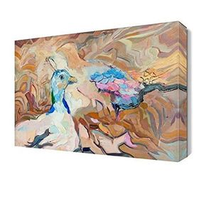 Dekor Sevgisi Tavus Kuşu 60x40 cm Yağlı Boya Tablo