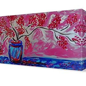 Dekor Sevgisi Vazodaki Çiçekler 60x40 cm Yağlı Boya Tablo