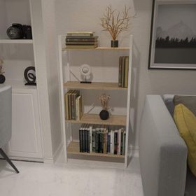 Dekoratif Beyaz Kitaplık Ahşap Çok Amaçlı Raf Mini Kİtaplık