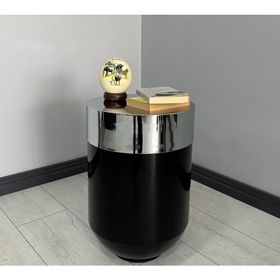 Dekoratif Krom Darbuka 60 cm Parlak Siyah Sehpa