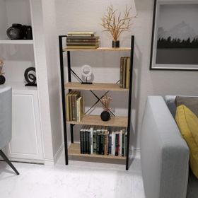 Dekoratif Siyah Kitaplık Ahşap Çok Amaçlı Raf Mini Kİtaplık