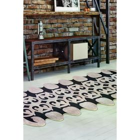 Dekoreko 102 Figürlü Özel Kesim Bej-Siyah 100x160 cm Yolluk