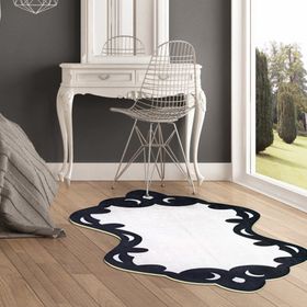 Dekoreko 104 Figürlü Özel Kesim Beyaz 80x150 cm Halı