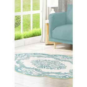 Dekoreko 107 Figürlü Özel Kesim Mavi 80x150 cm Halı